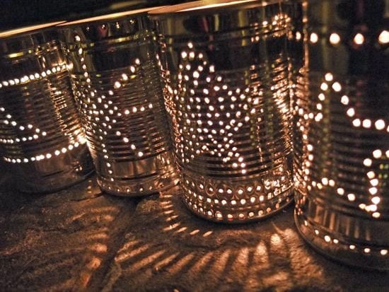 Tin can lanterns